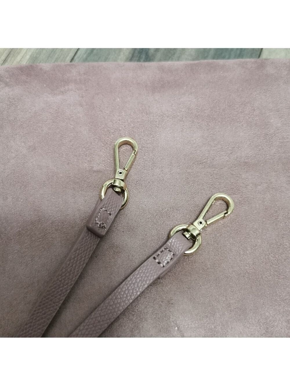 H&M Convertible Faux Suede Clutch Crossbody Bag Rose Lilac Color - Picture 6 of 7